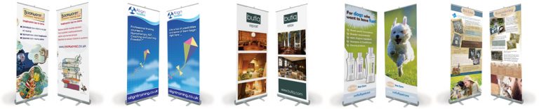 A seclection of pop-up banners