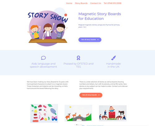 Storyshow brochure style website designed by am:pm graphics