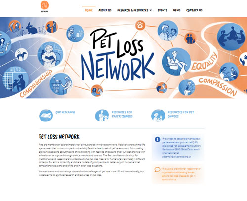 A website design for Pet Loss Network by ampm graphics