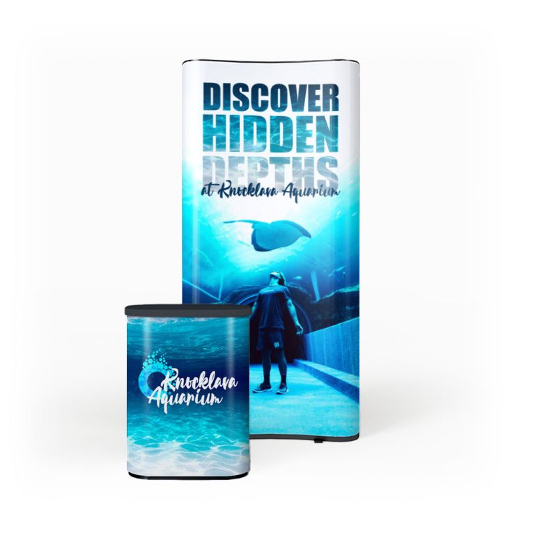 A pop-up exhibition stand